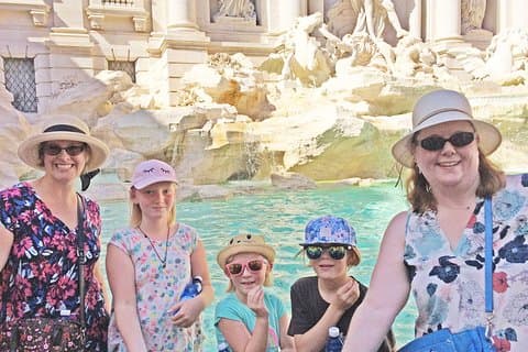 Kids at the Trevi Fountain