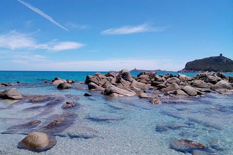Crystal water in Villasimius beach