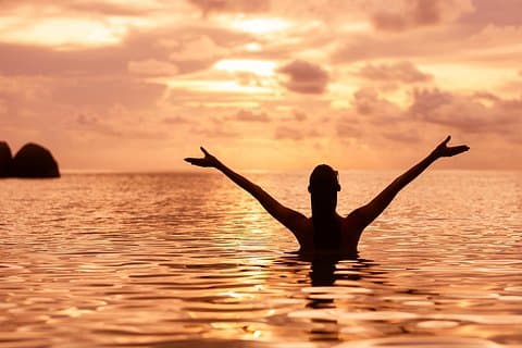 Enjoy a sunset swim in the Mediterranean Sea