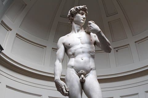 The majestic David by Michelangelo