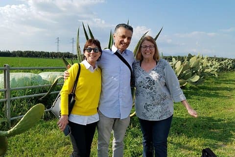 Tourist during wine tasting in Paestum Cilento