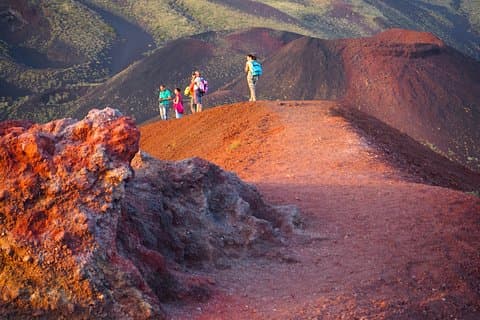 Etna at sunset in 4x4 or Minivan