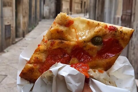Focaccia bread with tomatoes, Bari