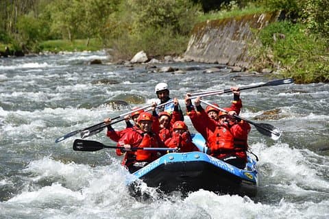 Rafting for families on the river Noce in Val di Sole Trentino with Ursus Adventures of Ossana