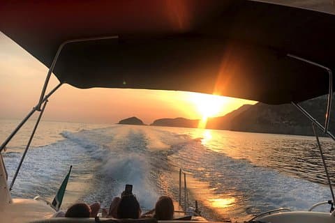 The Golden Hour: Sorrento's Sunset with Caprese cake