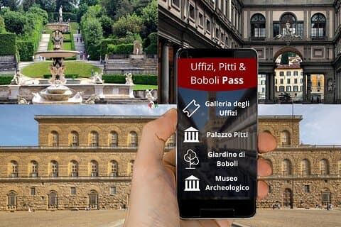 Uffizi Combined Ticket:UFFIZI, PITTI, BOBOLI & digital audioguide