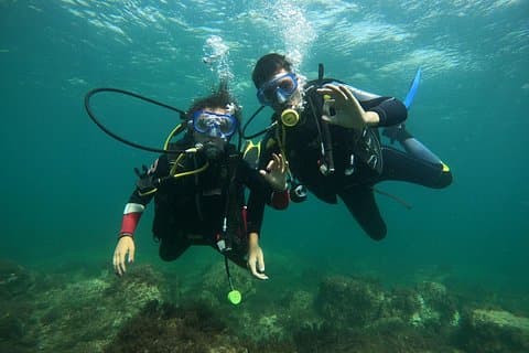 Happy on the first dive