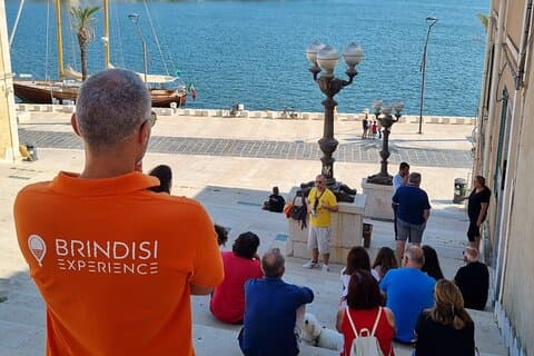 Glimpse of the port of Brindisi from the stairway of the Roman Columns