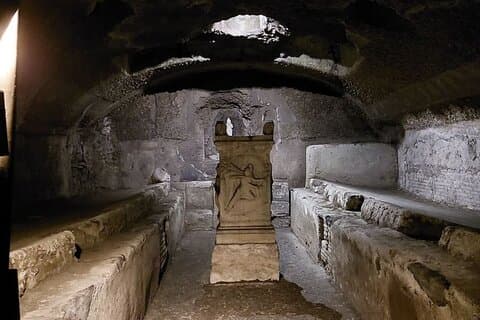 Bas relief in the underground of San Clemente