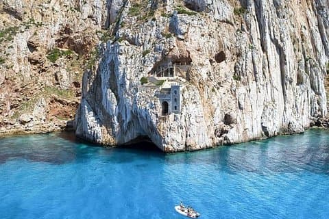 Rubber dinghy tour in Buggerru in southern Sardinia