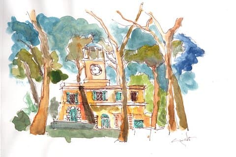 the clock house and a