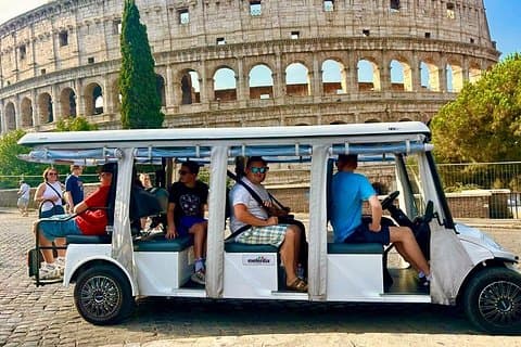 Rome Private Golf Cart Tour and Exclusive Food and Wine Tasting
