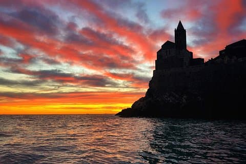 Private sunset boat tour with Ligurian focaccia and wine.