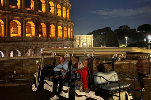 Rome Private Night Golf Cart Tour With Gelato Stop