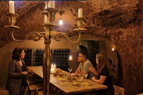 Rome wine tasting experience in the cellar, ancient roman quarry