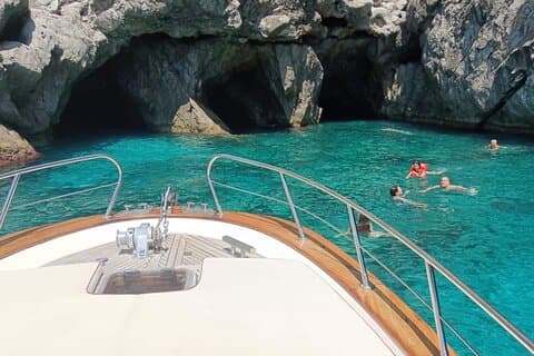 swimming near the caves!