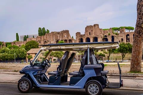 Rome Private Golf Cart Tour with Colosseum & Ancient Catacombs