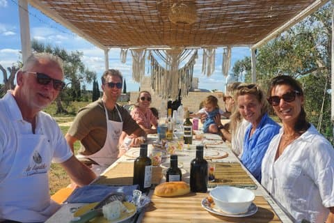 Pasta course in the farm with dinner and olive oil tasting