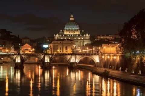 Rome by night St. Peter, Colosseum, Trevi Fountain and Pantheon