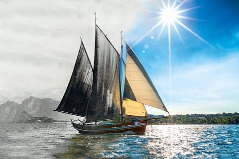 Sunset by Sailing Boat with Aperitif on Lake Garda