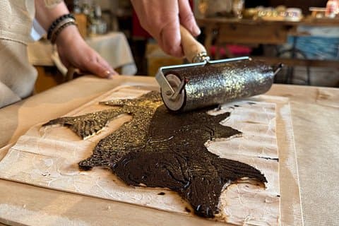 Print on Lake Como silk Art Class & Villa Melzi Gardens Visit