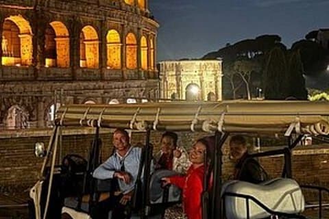 Rome Nighttime Golf Cart Tour with Gelato and City Highlights