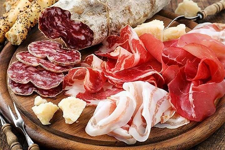 Cured ham, salami and cheese
