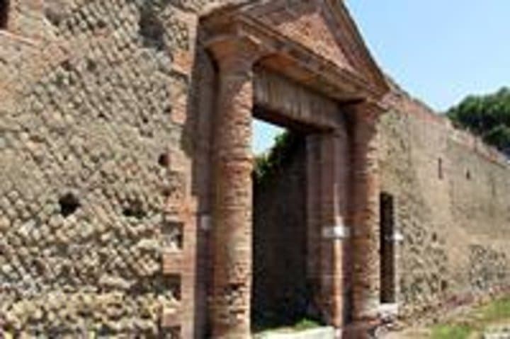 The gate of the ruins in Ostia Antica