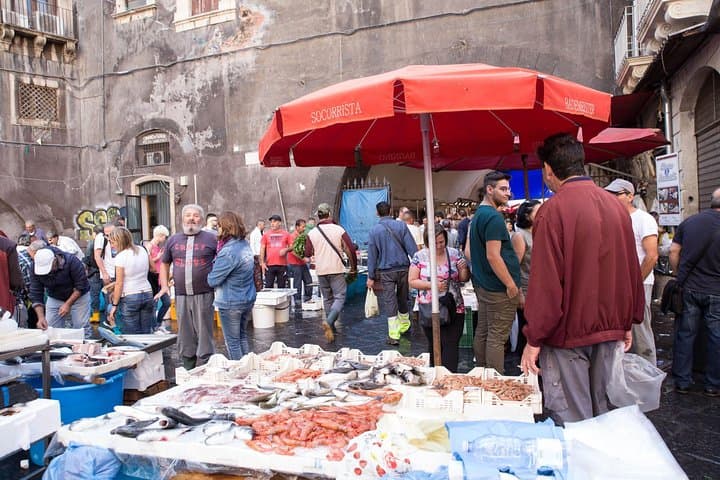 The quaint fish market of Catania