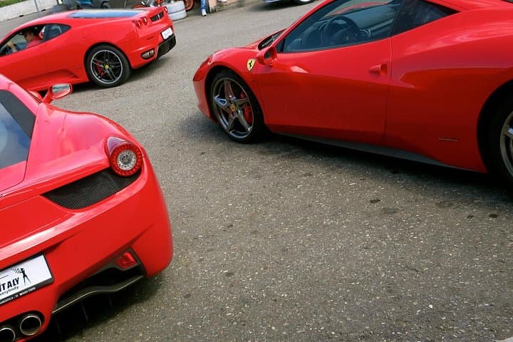 Ferrari on a race track in Italy