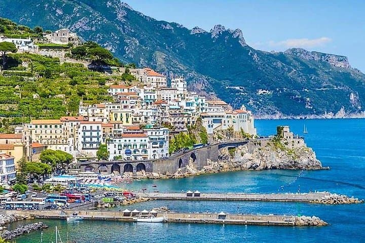 Postcard of Amalfi from the coastal road