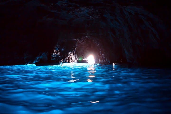 Stop to visit the Blue Grotto and see the electric blue water
