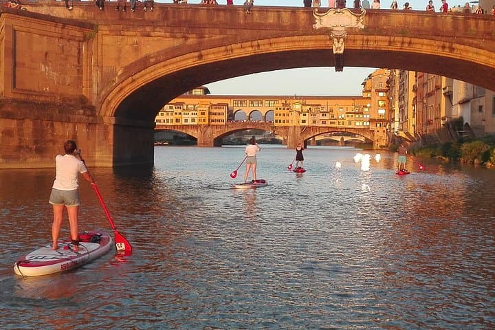 SUP at Ponte Vecchio with a Floating Drink - Florence Paddleboarding