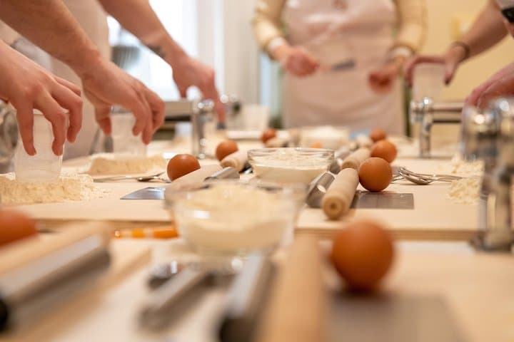 Enjoying the cooking class
