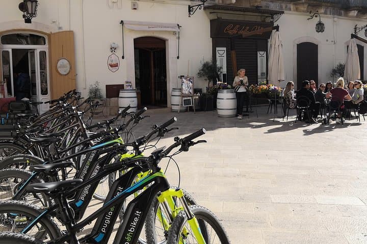 GPS tour with E-Bike on cycleroute of acqueduct Pugliese with wine tasting directly in vineyards