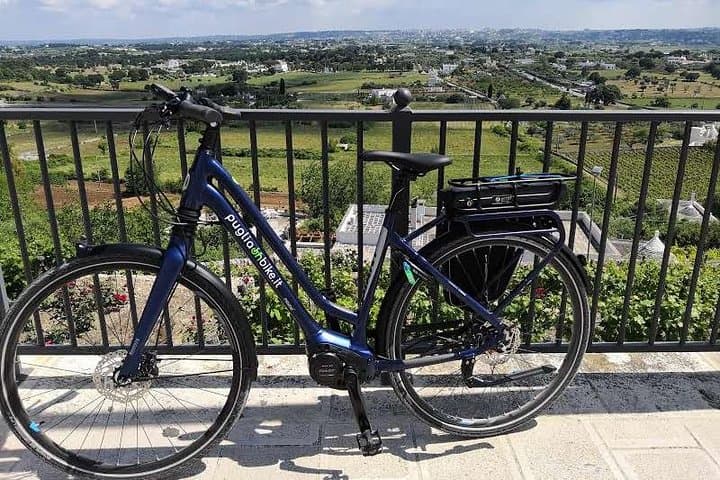GPS tour with E-Bike on cycleroute of acqueduct Pugliese with wine tasting directly in vineyards