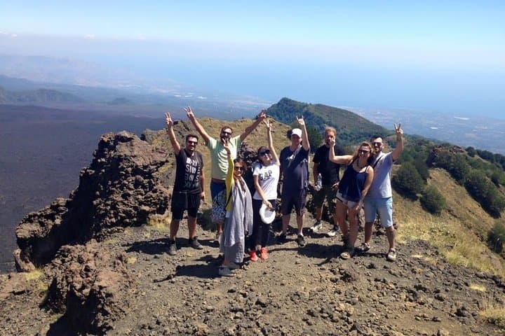 People having fun on the volcano
