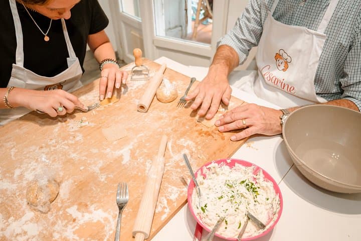 Learning how to work with the dough: you can use the same dough for lots of pasta recipes.