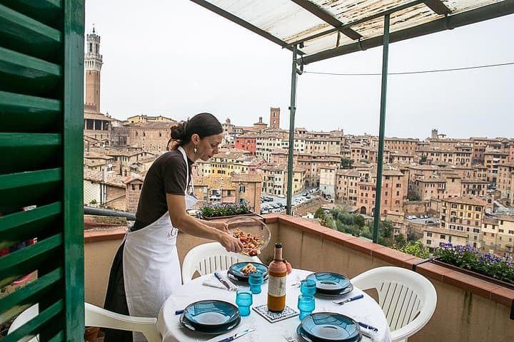 Dining with the stunning view of Siena
