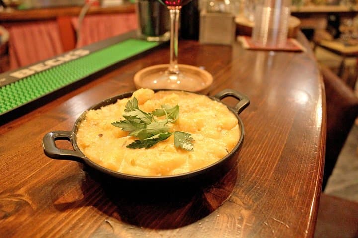 Main course with red wine