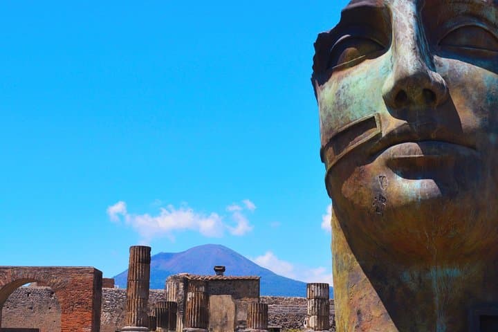 Pompeii Forum and Vesuvius behind