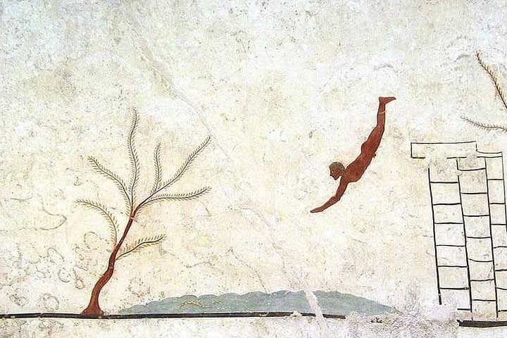 The famous Tomb of the Diver, inside the Archeological Museum