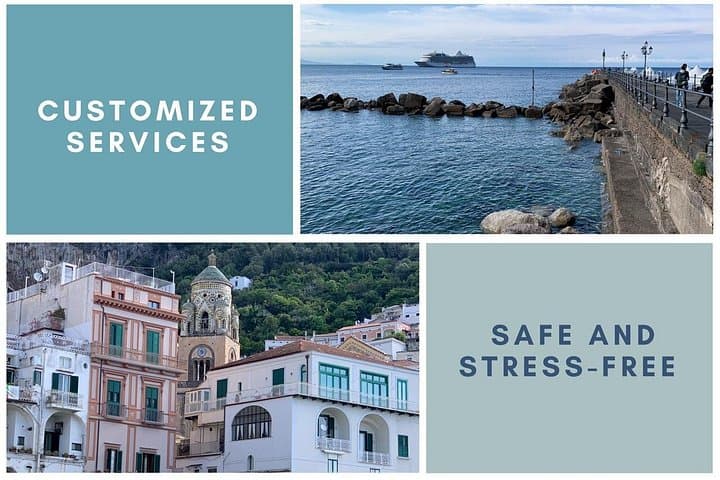 Private transfer from Positano to Naples with Stop in Pompeii (2hours)