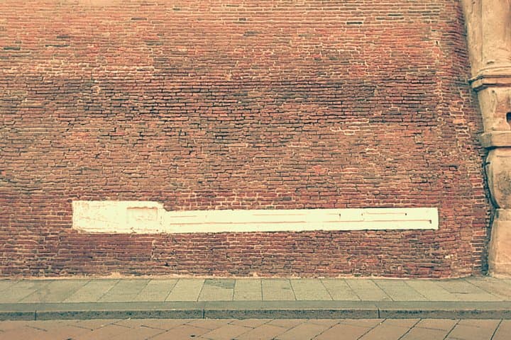 Marble line in Piazza Maggiore