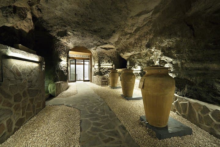 An ancient Roman cave, where our anfora wine is produced