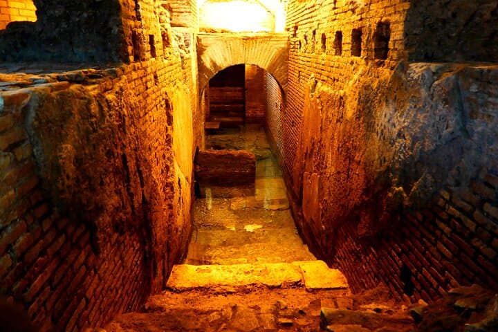 Underground ruins of a Roman Domus at the Vicus Caprarius