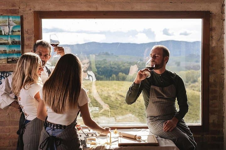 Cooking class in a winery