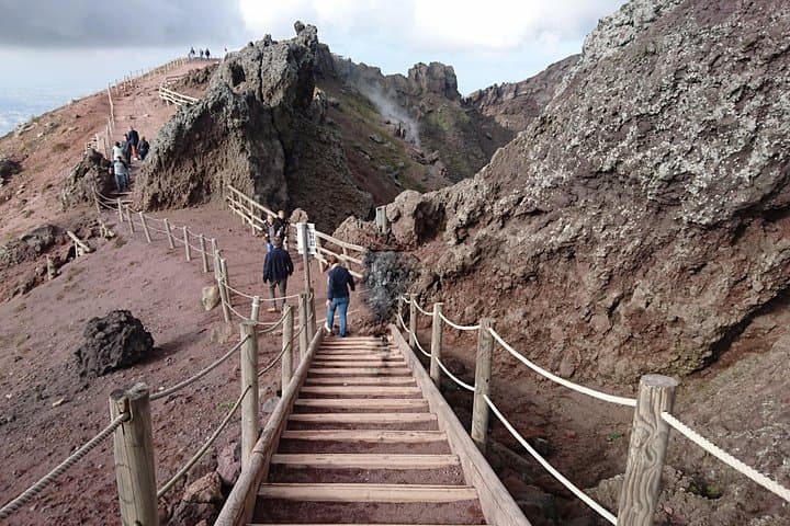 Walking on the volcano creater