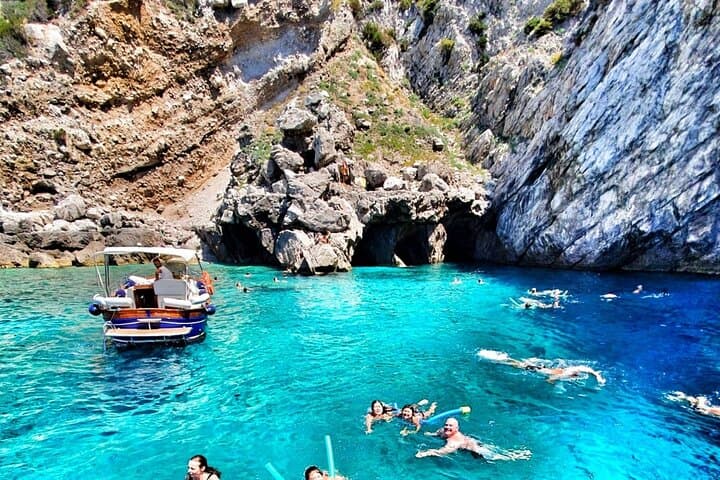 Swim in the clear blue water