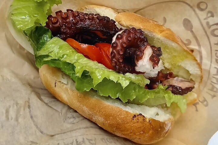 Sanwich with octopus, a local specialty
